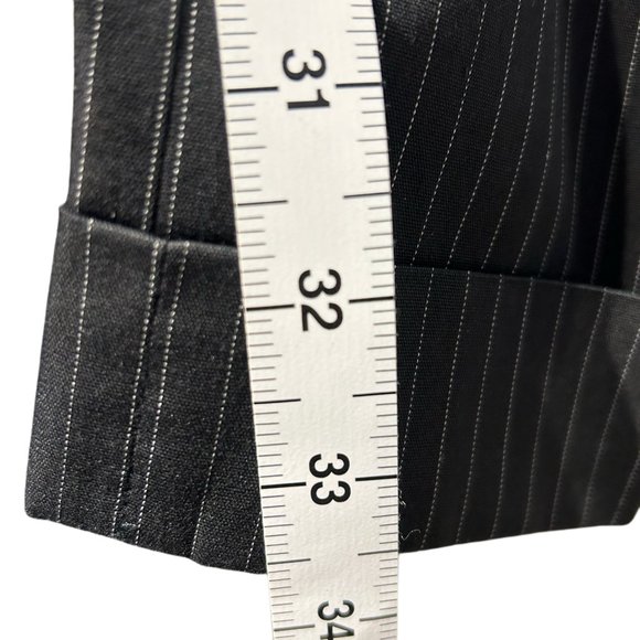Black Striped Cotton Suit w/ Side Adjusters on Pants - Ralph Lauren Black Label - Picture 11 of 11